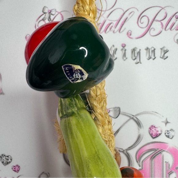 Multicoloured Ceramic Vegetable String rope hanging decor kitchen Mexican cute - Picture 9 of 9